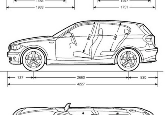 BMW 1 series 5-door (BMW 1 Series 5-door) - drawings of the car
